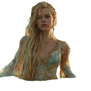 Blonde Mermaid Priestess Vinyl Car Decal Sticker – Waterproof & UV-Resistant 3.4133333333333336"