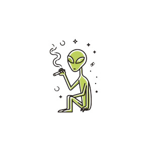 Smoking Alien V2 Vinyl Car Decal Sticker – Waterproof & UV-Resistant 3.4133333333333336"