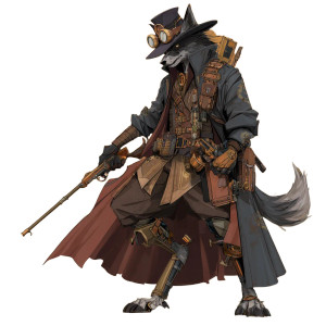 Steampunk Werewolf Hunter Vinyl Car Decal Sticker – Waterproof & UV-Resistant 3.4133333333333336"