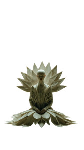 Mystical Meditative Angel Vinyl Car Decal Sticker – Waterproof & UV-Resistant 9.706666666666667"