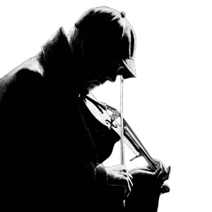 Holmes Violin Silhouette Vinyl Car Decal Sticker – Waterproof & UV-Resistant 3.4133333333333336"