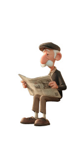 Elderly Man Reading V10 Vinyl Car Decal Sticker – Waterproof & UV-Resistant 9.706666666666667"