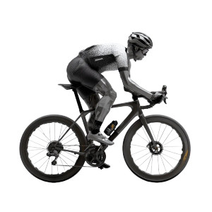 Helmeted Racing Cyclist Vinyl Car Decal Sticker – Waterproof & UV-Resistant 3.4133333333333336"