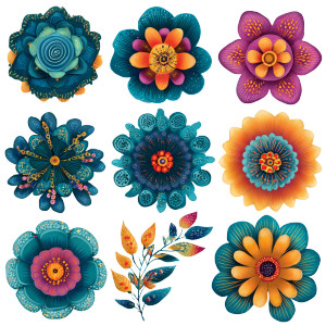 Colorful Flower Power Vinyl Car Decal Sticker – Waterproof & UV-Resistant 6.826666666666667"