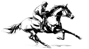 Galloping Horse Rider Vinyl Car Decal Sticker – Waterproof & UV-Resistant 2.72"