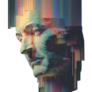 Glitch Faces Vinyl Car Decal Sticker – Waterproof & UV-Resistant 3.4133333333333336"