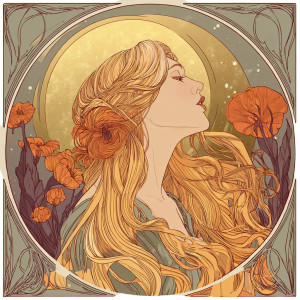 Art Nouveau Woman V17 Vinyl Car Decal Sticker – Waterproof & UV-Resistant 3.4133333333333336"