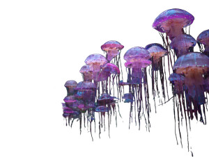 Mystical Jellyfish Forest Vinyl Car Decal Sticker – Waterproof & UV-Resistant 6.1866666666666665"