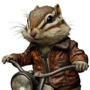 Biker Chipmunk Vinyl Car Decal Sticker – Waterproof & UV-Resistant 3.4133333333333336"