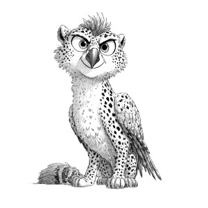 Cheetah-Hawk Cartoon Vinyl Car Decal Sticker – Waterproof & UV-Resistant 3.4133333333333336"