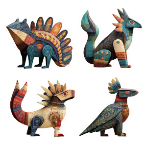 Mexican Alebrijes Art Vinyl Car Decal Sticker – Waterproof & UV-Resistant 3.4133333333333336"