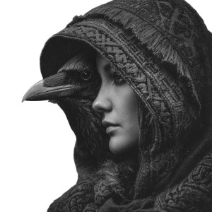 Crow Woman V2 Vinyl Car Decal Sticker – Waterproof & UV-Resistant 3.4133333333333336"