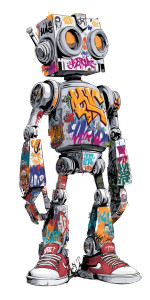 Graffiti Robot V2 Vinyl Car Decal Sticker – Waterproof & UV-Resistant 5.12"