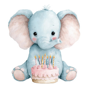 Pastel Blue Elephant Vinyl Car Decal Sticker – Waterproof & UV-Resistant 6.826666666666667"