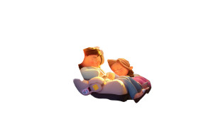 Sleeping Siblings Car Vinyl Car Decal Sticker – Waterproof & UV-Resistant 5.4