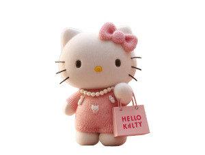 Hello Kitty Shopping V2 Vinyl Car Decal Sticker – Waterproof & UV-Resistant 3.0933333333333333"