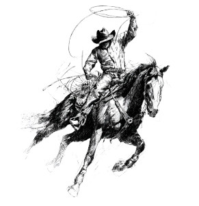 Bucking Cowboy Vinyl Car Decal Sticker – Waterproof & UV-Resistant 3.52"