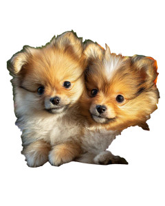 Pomeranian Puppies Cuddling Vinyl Car Decal Sticker – Waterproof & UV-Resistant 8.0"