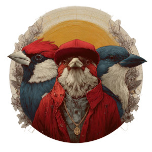 Hip-Hop Birds Vinyl Car Decal Sticker – Waterproof & UV-Resistant 3.4133333333333336"