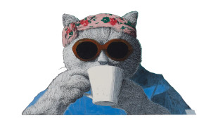 Stylish Hipster Cat Vinyl Car Decal Sticker – Waterproof & UV-Resistant 5.4