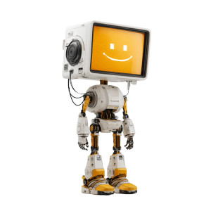 Cyberpunk Smiley Robot Vinyl Car Decal Sticker – Waterproof & UV-Resistant 6.826666666666667"