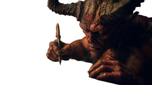 Creepy Satan Writing Vinyl Car Decal Sticker – Waterproof & UV-Resistant 2.72"