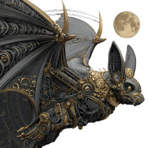 Giant Mechanical Bat Vinyl Car Decal Sticker – Waterproof & UV-Resistant 3.4133333333333336"