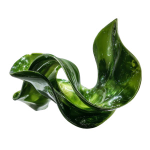 Twisted Green Leaf Vinyl Car Decal Sticker – Waterproof & UV-Resistant 6.826666666666667"