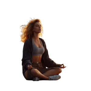 Meditating Woman Sunset Vinyl Car Decal Sticker – Waterproof & UV-Resistant 6.826666666666667"