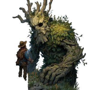 Treant Holding Man Vinyl Car Decal Sticker – Waterproof & UV-Resistant 3.4133333333333336"