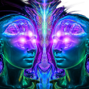 Mirrored Glowing Beings V2 Vinyl Car Decal Sticker – Waterproof & UV-Resistant 6.826666666666667"