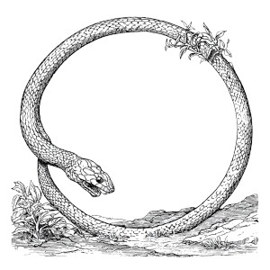 Ouroboros Drawing Vinyl Car Decal Sticker – Waterproof & UV-Resistant 3.4133333333333336"