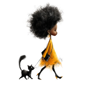 Girl With Cat V57 Vinyl Car Decal Sticker – Waterproof & UV-Resistant 6.826666666666667"