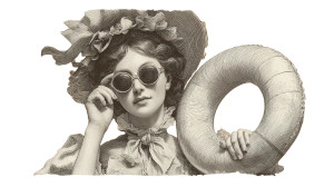 Victorian Lady Summer Vinyl Car Decal Sticker – Waterproof & UV-Resistant 5.4