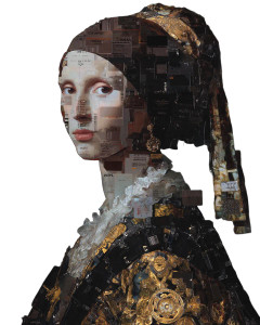 Techno-Renaissance Portrait Vinyl Car Decal Sticker – Waterproof & UV-Resistant 4.0"