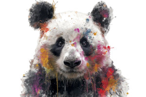 Colorful Panda Portrait Vinyl Car Decal Sticker – Waterproof & UV-Resistant 2.986666666666667"