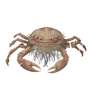 Grotesque Crab Yokai Vinyl Car Decal Sticker – Waterproof & UV-Resistant 6.826666666666667"