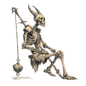 Demon Skeleton Flail Vinyl Car Decal Sticker – Waterproof & UV-Resistant 3.4133333333333336"