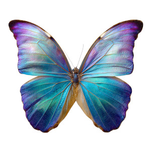 Opalescent Morpho Butterfly Vinyl Car Decal Sticker – Waterproof & UV-Resistant 6.826666666666667"