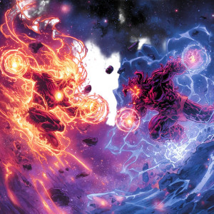 Cosmic Gods Clash Vinyl Car Decal Sticker – Waterproof & UV-Resistant 3.4133333333333336"