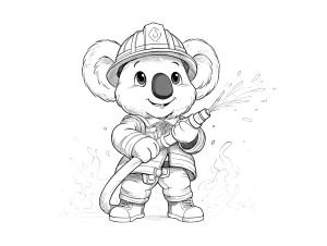 Firefighter Koala Vinyl Car Decal Sticker – Waterproof & UV-Resistant 6.1866666666666665" Firefighter Koala Vinyl Car Decal Sticker – Waterproof & UV-Resistant 6.1866666666666665"