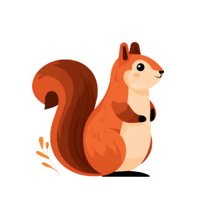 Cartoon Squirrel V4 Vinyl Car Decal Sticker – Waterproof & UV-Resistant 6.826666666666667"