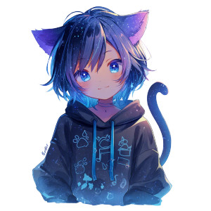 Dreamy Chibi Cat Vinyl Car Decal Sticker – Waterproof & UV-Resistant 6.826666666666667"