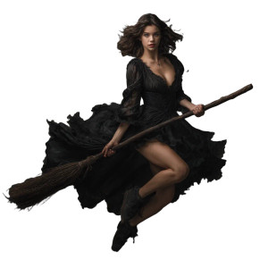 Dancing Witch Vinyl Car Decal Sticker – Waterproof & UV-Resistant 3.4133333333333336"