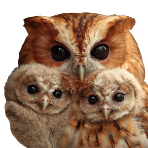 Mother Owl Snuggles Vinyl Car Decal Sticker – Waterproof & UV-Resistant 3.4133333333333336"