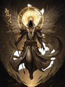 Angelic Warrior Hierophant Vinyl Car Decal Sticker – Waterproof & UV-Resistant 4.1066666666666665"