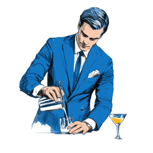 Bartender Mixing Cocktail V2 Vinyl Car Decal Sticker – Waterproof & UV-Resistant 3.4133333333333336"