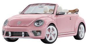 Pink Convertible Beetle Vinyl Car Decal Sticker – Waterproof & UV-Resistant 5.4