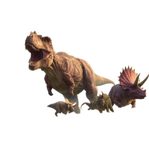 Dinosaurs In Landscape Vinyl Car Decal Sticker – Waterproof & UV-Resistant 3.4133333333333336"