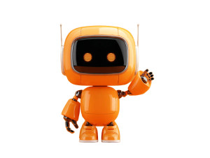Friendly Orange Robot V2 Vinyl Car Decal Sticker – Waterproof & UV-Resistant 6.1866666666666665"